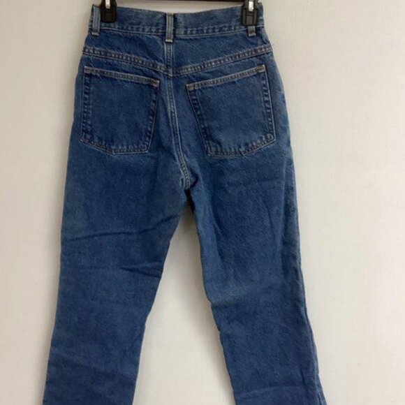 L.L. Bean women size 4 Reg Fit blue zipper/button flannel lined jeans - Picture 4 of 6